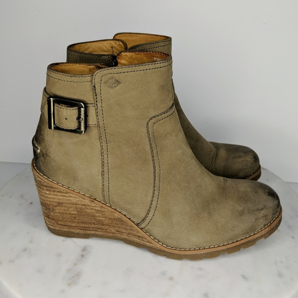 Sperry Gold Cup Liberty Clove Wedge Bootie 7.5 - Picture 2 of 14